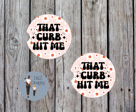 That Curb Hit Me Retro Car Coasters