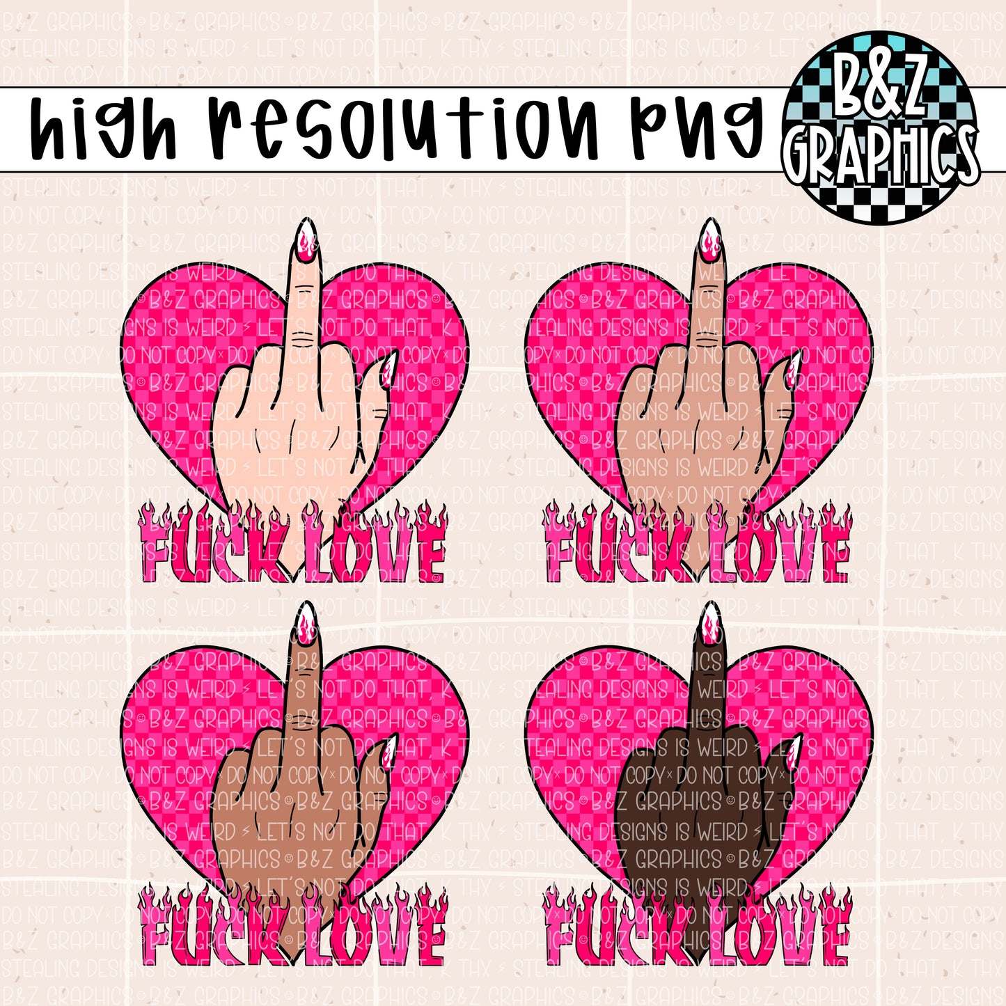 F Love PNG Bundle